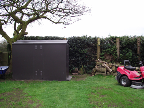 Riding lawn store mower storage